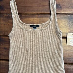 Forever 21 Beige Ribbed Tank Top